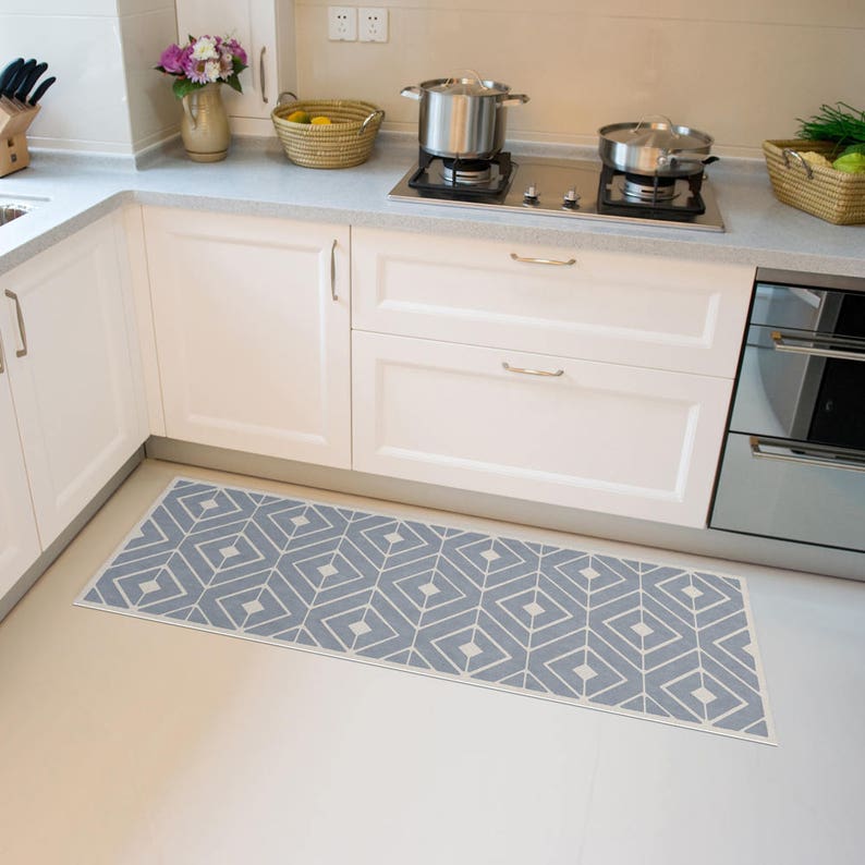 Grey Linoleum Rug Vinyl Mat With Modern Geometric Area Rug. Etsy