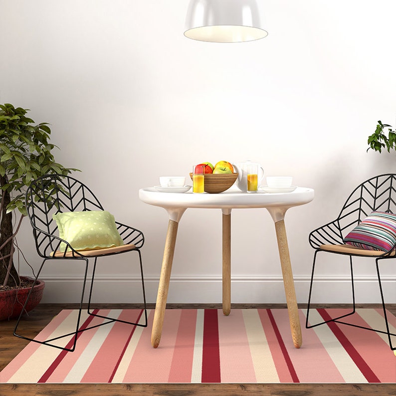 Pink Linoleum Carpet With Strips Pattern Printed on PVC Art Etsy