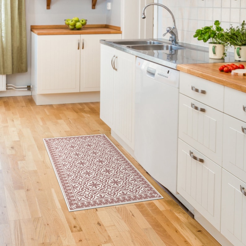 Terracotta Vinyl Floor Mat Kitchen Mat or Area Rug. Spanish Etsy