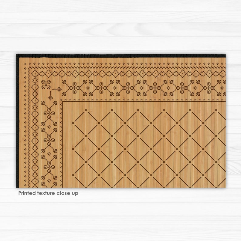 Colorful Bamboo Mats Printed Bamboo Rug Kitchen Mat Area Etsy