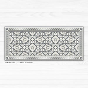 Kitchen floor mat with gray Moroccan tiles deisgn. Kitchen mat, door mat, pet mat. Grey Zellige floor tiles. image 7