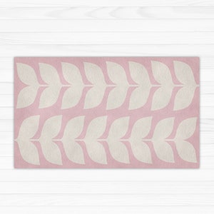 Vinyltapijt met roze bladeren: geometrische vloermat voor baby's