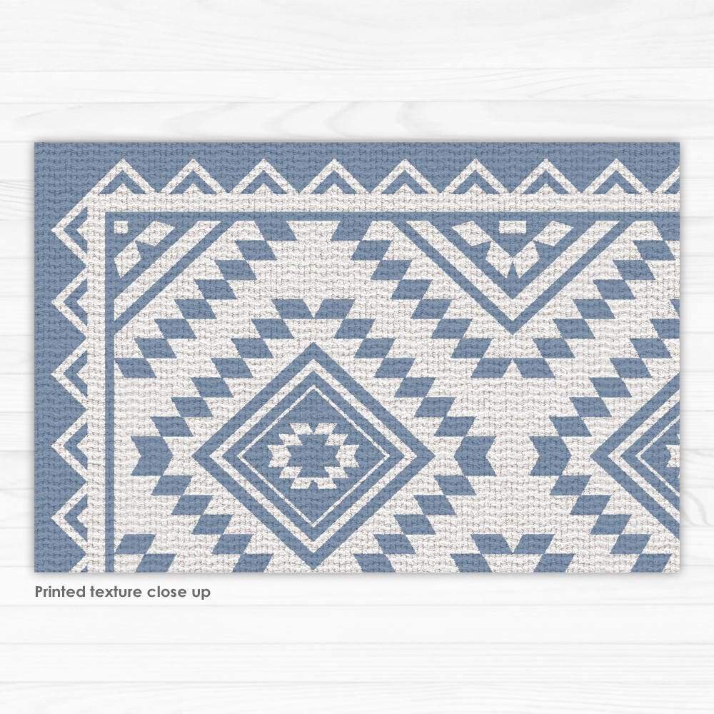 Linoleum Rug, With Printed Blue Kilim Pattern. Art Mat - Printed PVC ...