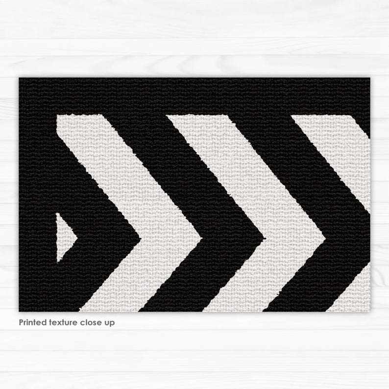 Black and White Chevron Area Rug Printed Linoleum Rug Vinyl Etsy