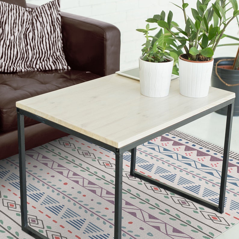 Geometric Kitchen Floor Mat Scandinavian Style. Purple Blue Etsy