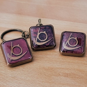 FFXIV Reaper Job Icon Resin Pins and Keychains