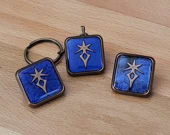 FFXIV Dark Knight Job Icon Resin Pins and Keychains