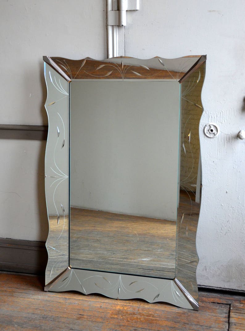 Stunning Vintage Art Deco Wall Mirror 40 X 60