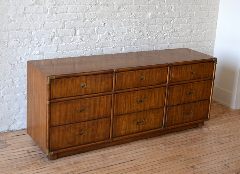 Vintage Drexel Heritage Accolade Campaign Style Dresser Etsy