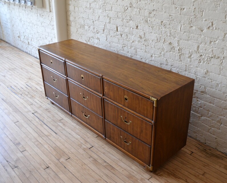 Vintage Drexel Heritage Accolade Campaign Style Dresser Etsy