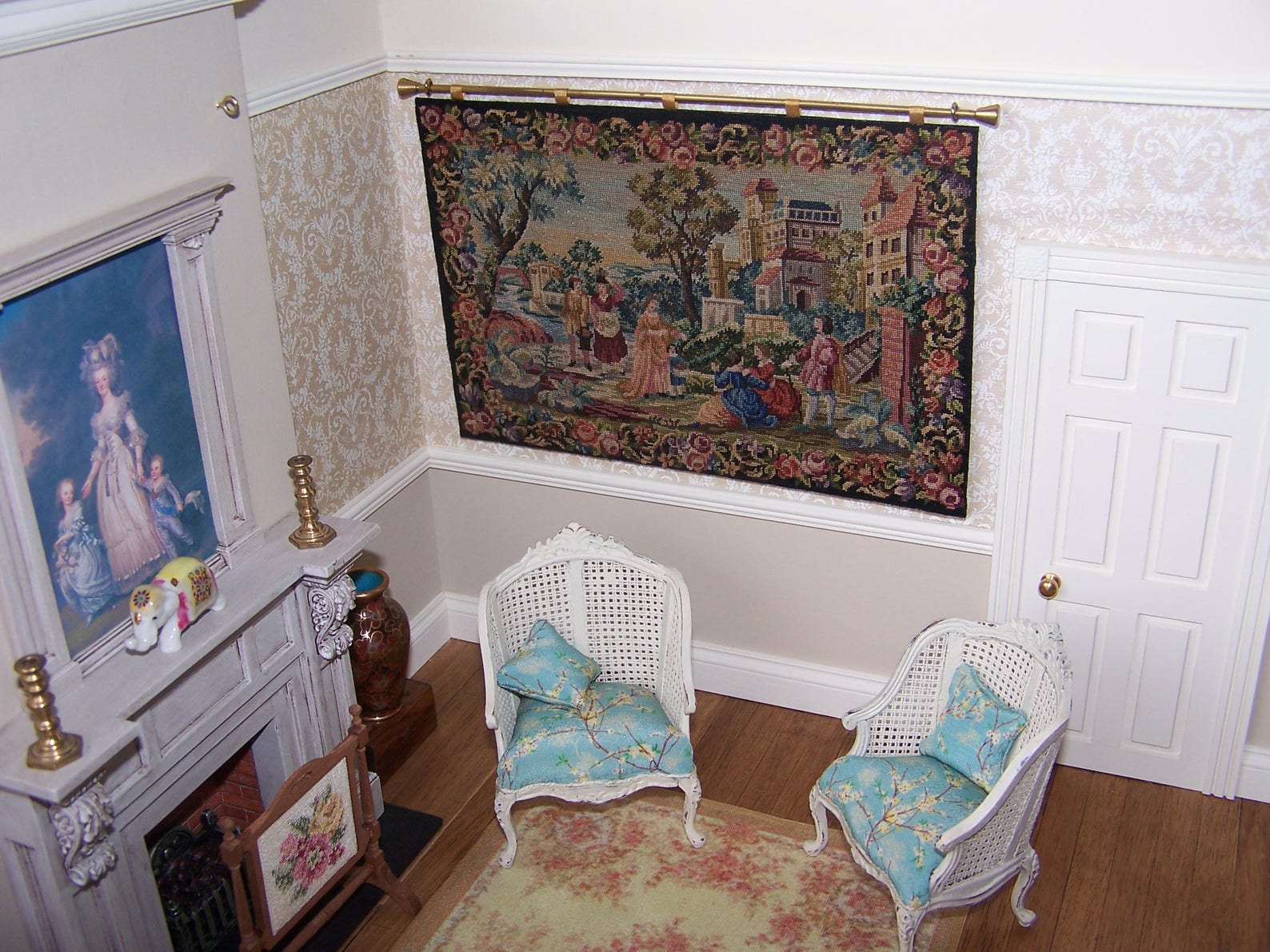 Miniature Tapestry Dollhouse Wall Hanging Micro Petit Point Etsy