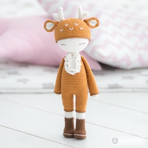 Friendy Annie the Deer from AradiyaToys Friendies collection / doll crochet pattern by AradiyaToys Amigurumi tutorial PDF file image 9