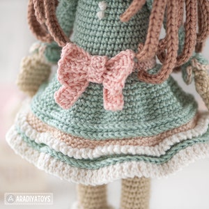 Crochet Doll Pattern Amigurumi Doll SHELLY tutoriel robe PDF fichier crochet modèle pour poupée amigurumi numérique par AradiyaToys DIY Handmade image 8