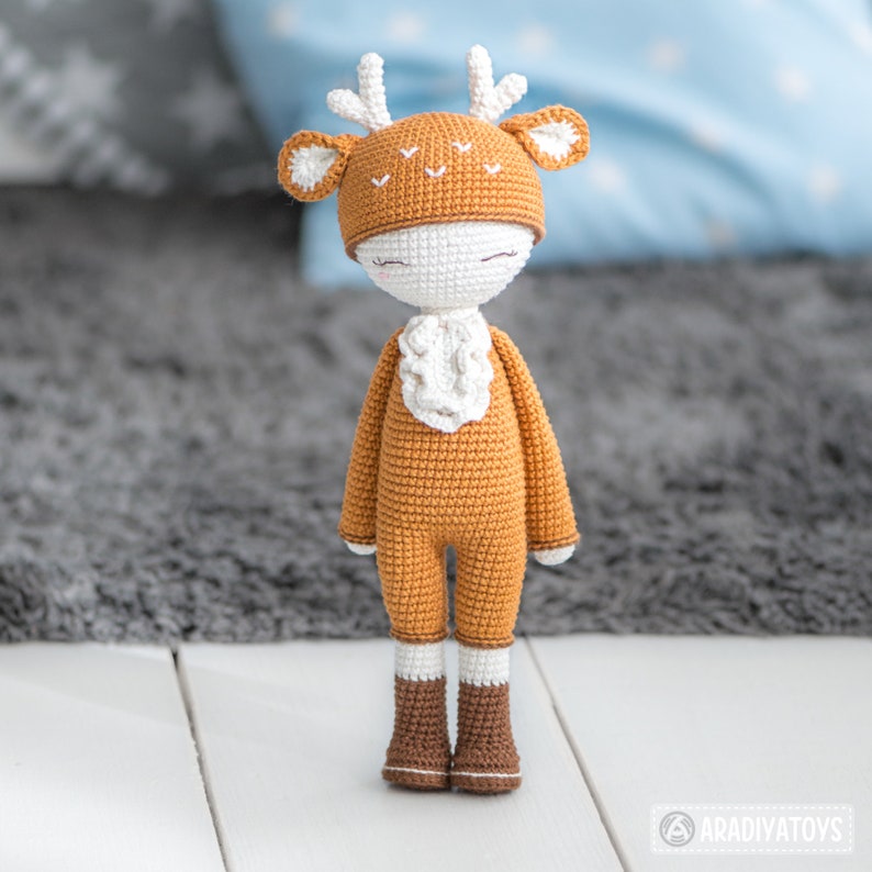 Friendy Annie the Deer from AradiyaToys Friendies collection / doll crochet pattern by AradiyaToys Amigurumi tutorial PDF file image 10