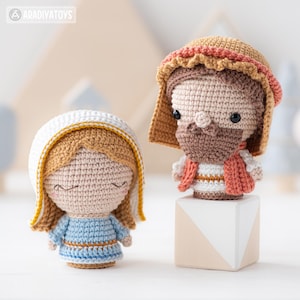 4-in-1 Nativity Crochet Pattern Set Mary Baby Jesus Joseph Stable DIY ...