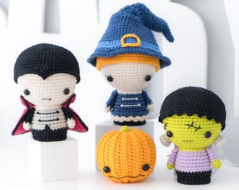Halloween Minis set from “AradiyaToys Minis” collection / crochet patterns / Amigurumi PDF tutorial file / crochet mini / halloween crochet