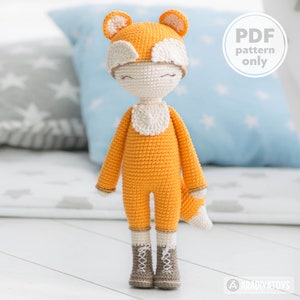 Friendy Laura the Fox from AradiyaToys Friendies collection / doll crochet pattern by AradiyaToys Amigurumi tutorial PDF file image 1