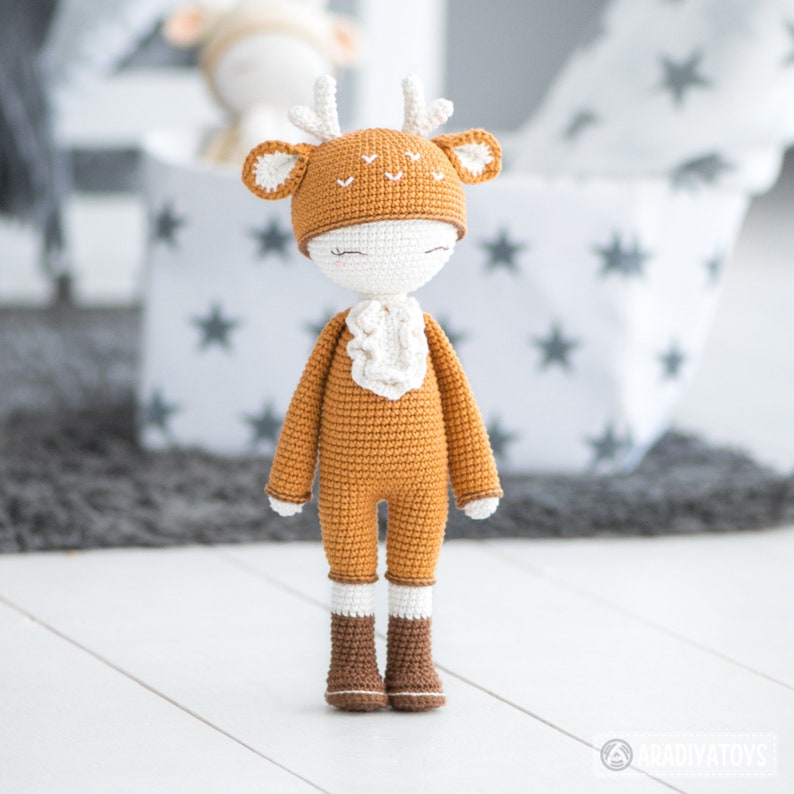 Friendy Annie the Deer from AradiyaToys Friendies collection / doll crochet pattern by AradiyaToys Amigurumi tutorial PDF file image 8