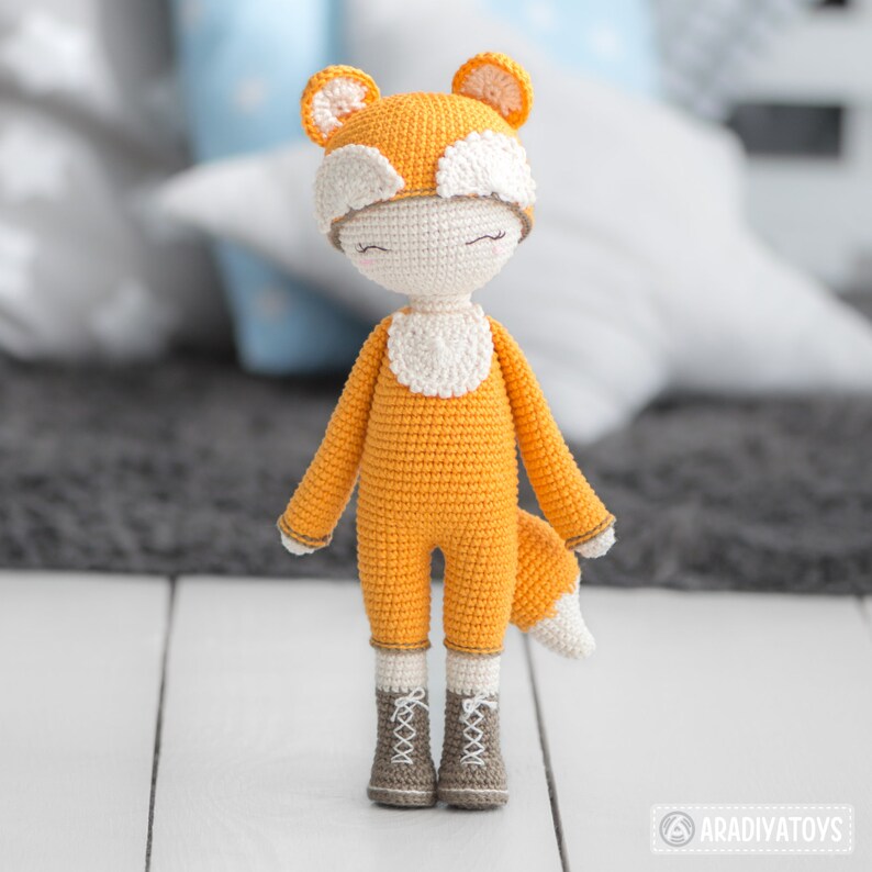 Friendy Laura the Fox from AradiyaToys Friendies collection / doll crochet pattern by AradiyaToys Amigurumi tutorial PDF file image 9