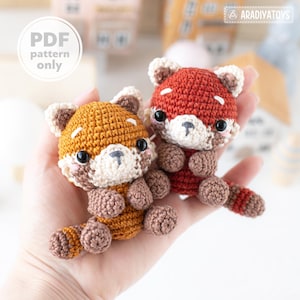 amigurumi red panda crochet pattern Roxy by AradiyaToys animals crochet patterns DIY tutorial PDF file handmade cute panda amigurumi pattern