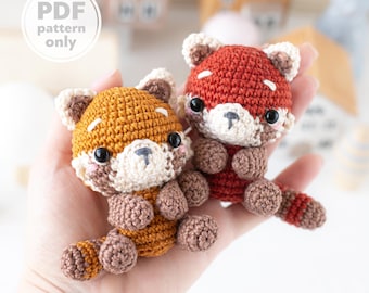 Wzór na szydełkową pandę amigurumi Roxy od AradiyaToys, wzory na szydełkowe zwierzęta, samouczek DIY, plik PDF, ręcznie robiony, uroczy wzór na pandę amigurumi
