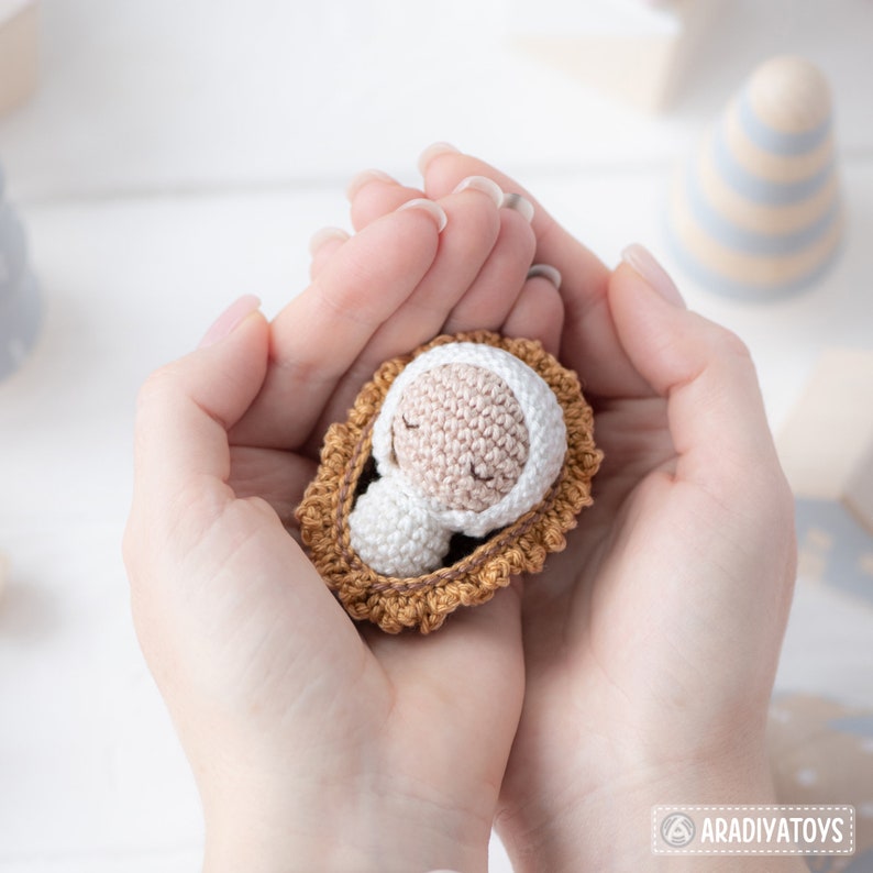 Nativity Crochet Pattern Set Christmas Mini Amigurumi Mary, Joseph, Baby Jesus, Sheep Nativity Scene DIY AradiyaToys Tutorial PDF file image 10