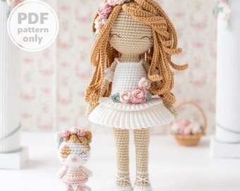 Doll Crochet Pattern for Friendy Melanie Ballerina Amigurumi Doll Pattern PDF File Tutorial Digital Ballerina Amigurumi Pattern for Doll