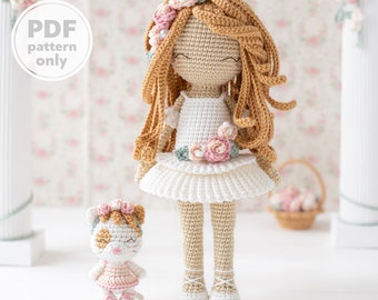 Ballerina Puppe Häkelanleitung für Freundin Melanie amigurumi PDF Häkelanleitung von AradiyaToys Olka Novytska