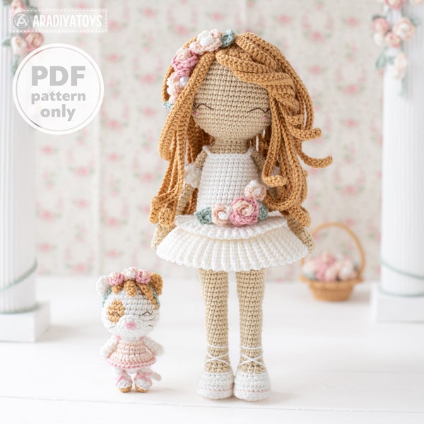 Modèle de crochet de poupée pour Friendy Melanie Ballerina Amigurumi Doll Pattern PDF File Tutorial Digital Ballerina Amigurumi Pattern for Doll