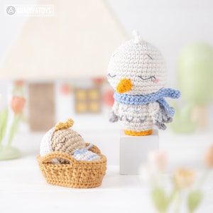 Famille ukrainienne de la collection Mini Kingdom / modèles de crochet par AradiyaToys fichier PDF du tutoriel Amigurumi / crochet ukraine / cigogne image 5