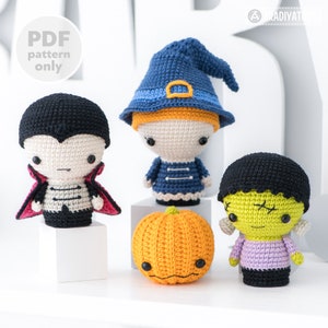 Halloween Minis set from “AradiyaToys Minis” collection / crochet patterns / Amigurumi PDF tutorial file / crochet mini / halloween crochet