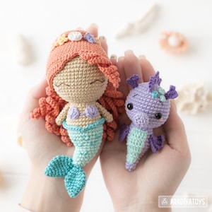 Kawaii Ocean Minis from AradiyaToys Minis collection / crochet patterns Amigurumi tutorial PDF file / crochet mermaid / amigurumi triton image 9