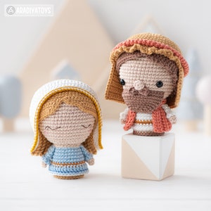 Nativity Crochet Pattern Set Christmas Mini Amigurumi Mary, Joseph, Baby Jesus, Sheep Nativity Scene DIY AradiyaToys Tutorial PDF file image 5