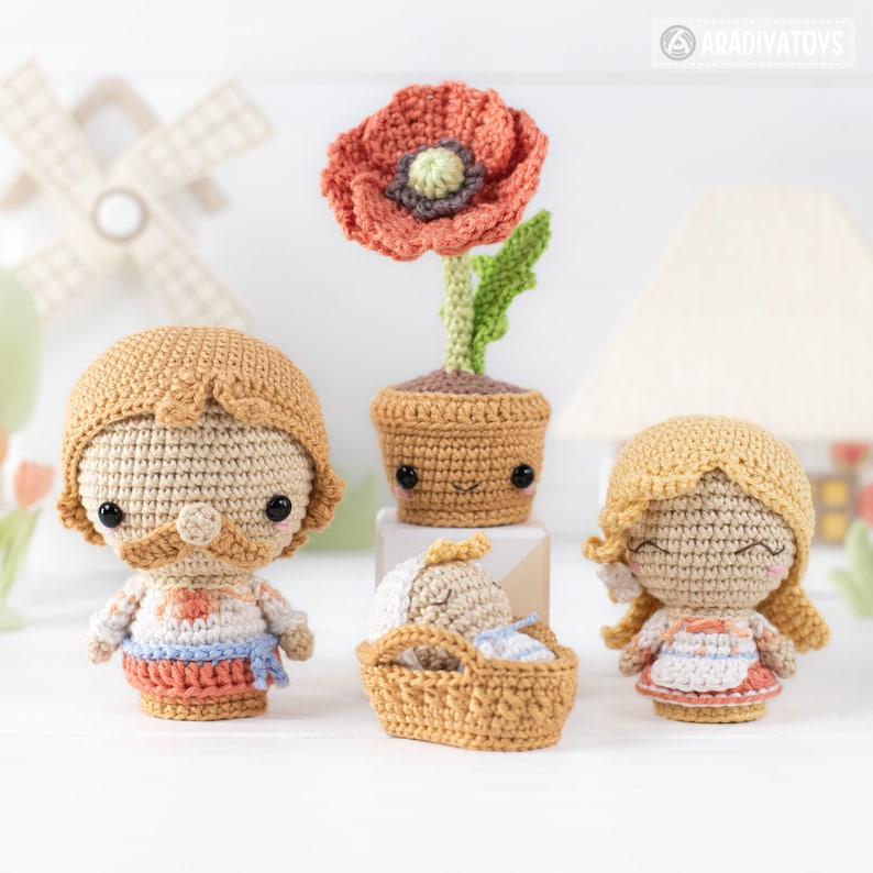 Ukrainian Family from Mini Kingdom collection / crochet patterns by AradiyaToys Amigurumi tutorial PDF file / crochet ukraine / stork image 4