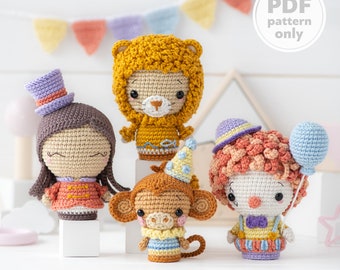 CIRCUS Crochet Pattern de AradiyaToys Amigurumi Tutorial Cómo agrupar proyectos digitales hechos a mano, fáciles y rápidos de bricolaje Miniatura Mini (archivo PDF)