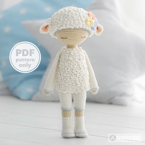 Crochet Pattern of Friendy Wendy the Lamb from "AradiyaToys Friendies" collection / doll crochet patterns by AradiyaToys Amigurumi tutorial