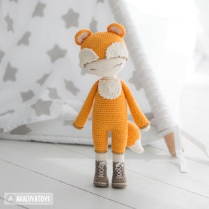 Friendy Laura the Fox from AradiyaToys Friendies collection / doll crochet pattern by AradiyaToys Amigurumi tutorial PDF file image 4