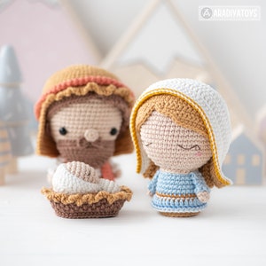 Nativity Crochet Pattern Set Christmas Mini Amigurumi Mary, Joseph, Baby Jesus, Sheep Nativity Scene DIY AradiyaToys Tutorial PDF file image 4