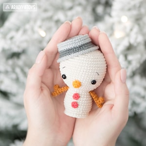 Christmas Ornaments Crochet Pattern Mini Amigurumi Set Santa Penguin Snowman Christmas Tree Xmas Decorations AradiyaToys Tutorial PDF file image 7