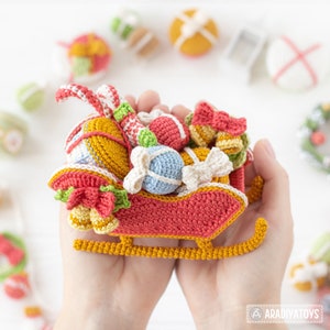 Christmas Crochet Pattern Mini Amigurumi Set Gnome Santa Sleigh Elf Deer Christmas Tree Bear DIY Decorations Ornament Tutorial PDF file image 8