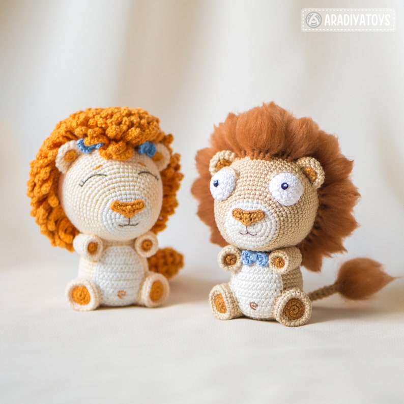 Crochet Pattern of Lion Cubs Bobby and Lily from AradiyaToys Design Amigurumi tutorial PDF file / lion crochet pattern by AradiyaToys image 5