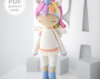 Amigurumi Einhorn Puppe Häkelanleitung Emily AradiyaToys PDF Amigurumi Tutorial DIY Datei Puppe Einhorn Kostüm Amigurumi Schnittmuster digital