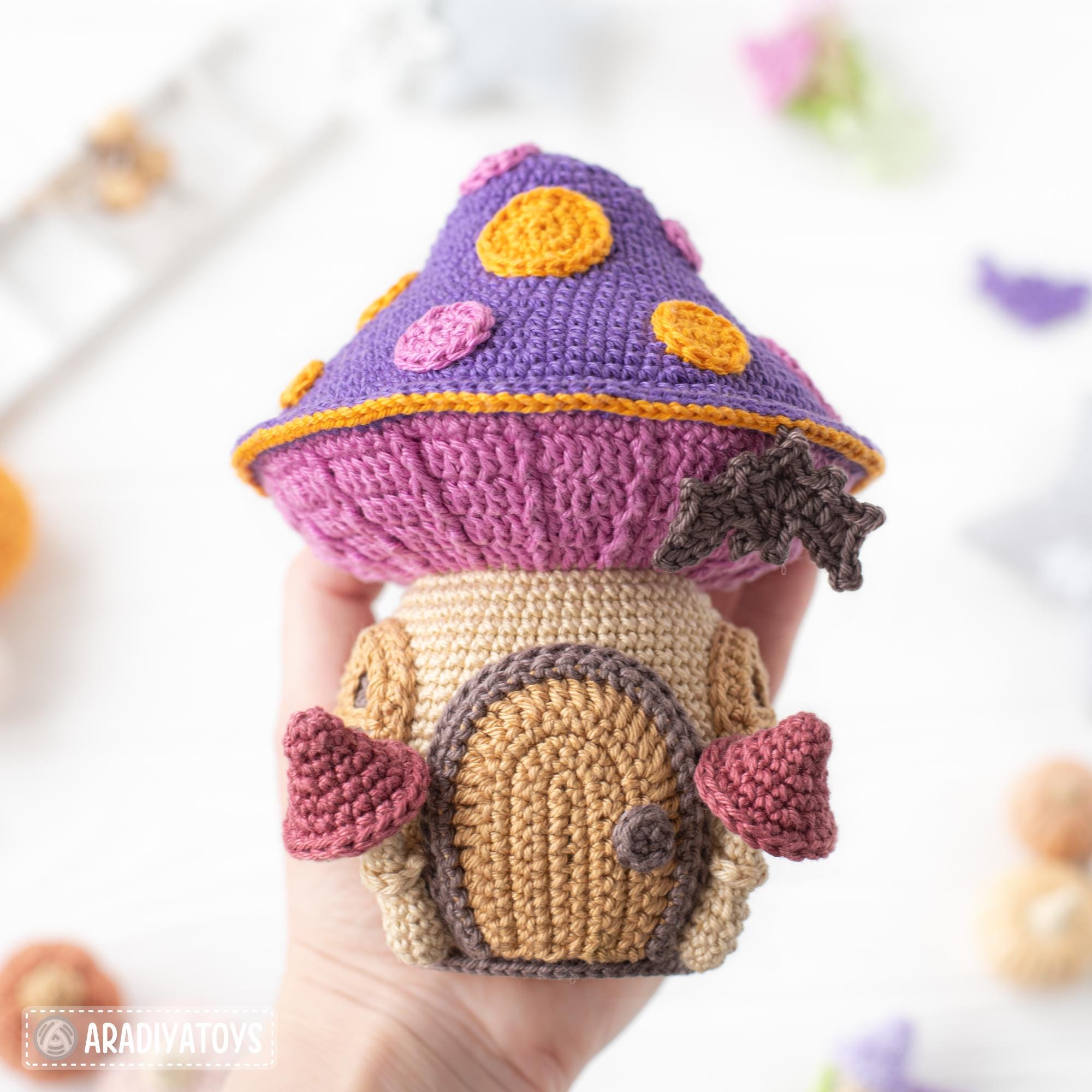 Mushroom House Crochet Pattern by Aradiyatoys Mini Kingdom Amigurumi ...