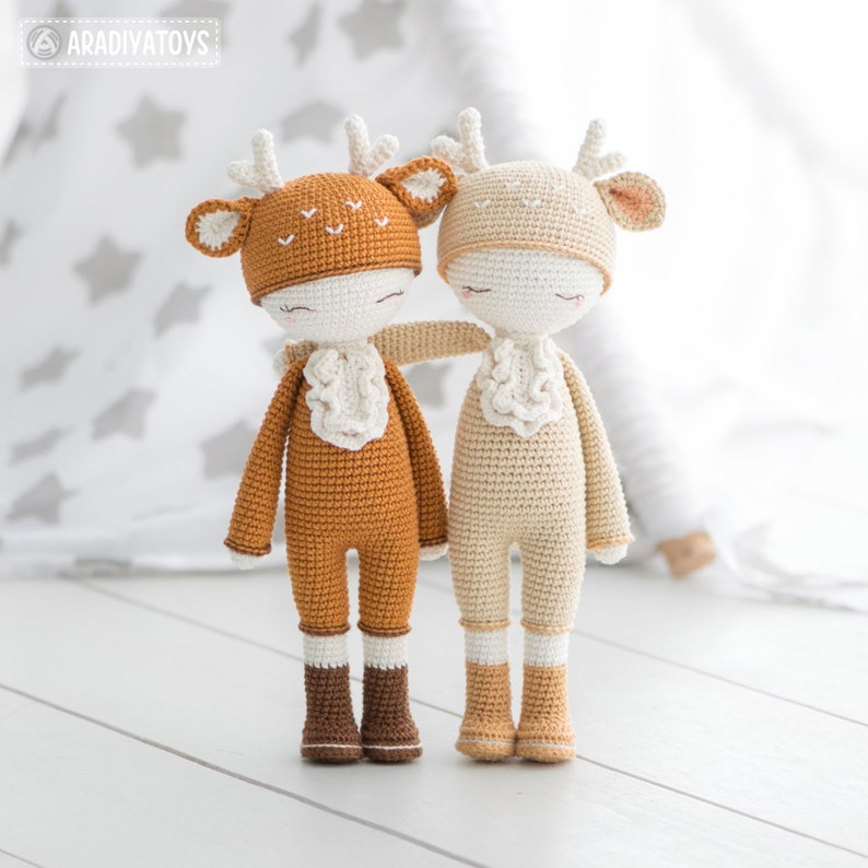 Friendy Annie the Deer from AradiyaToys Friendies collection / doll crochet pattern by AradiyaToys Amigurumi tutorial PDF file image 4