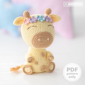 Crochet Pattern of Giraffe Ellie from "AradiyaToys Design" (Amigurumi tutorial PDF file) / cute giraffe crochet pattern by AradiyaToys