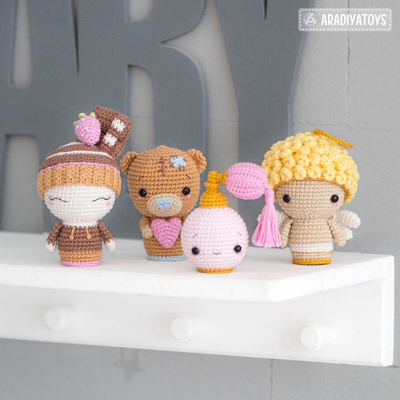 Valentine Minis set from AradiyaToys Minis collection / cute crochet patterns by AradiyaToys Amigurumi tutorial PDF file / kawaii image 5