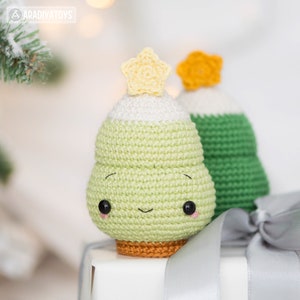 Christmas Ornaments Crochet Pattern Mini Amigurumi Set Santa Penguin Snowman Christmas Tree Xmas Decorations AradiyaToys Tutorial PDF file image 5