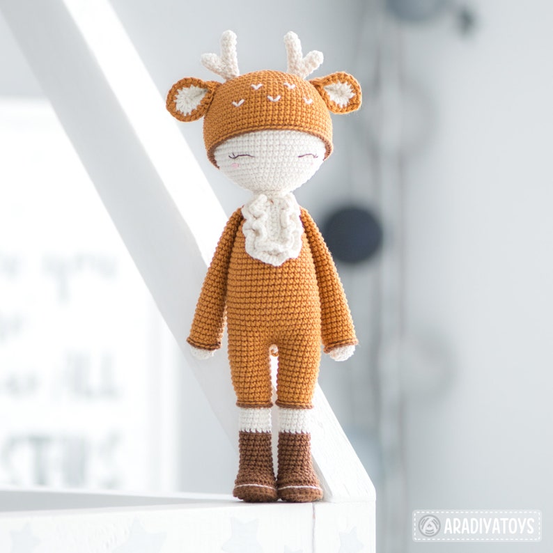 Friendy Annie the Deer from AradiyaToys Friendies collection / doll crochet pattern by AradiyaToys Amigurumi tutorial PDF file image 7
