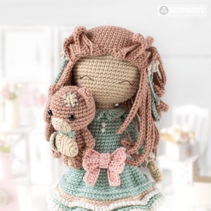 Amigurumi doll Shelly with bear crochet pattern