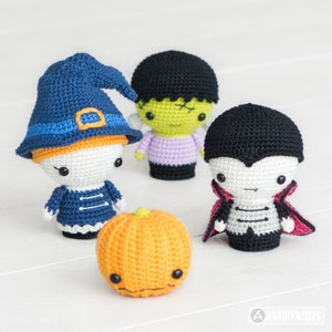 Halloween Minis set from AradiyaToys Minis collection / crochet patterns / Amigurumi PDF tutorial file / crochet mini / halloween crochet image 4